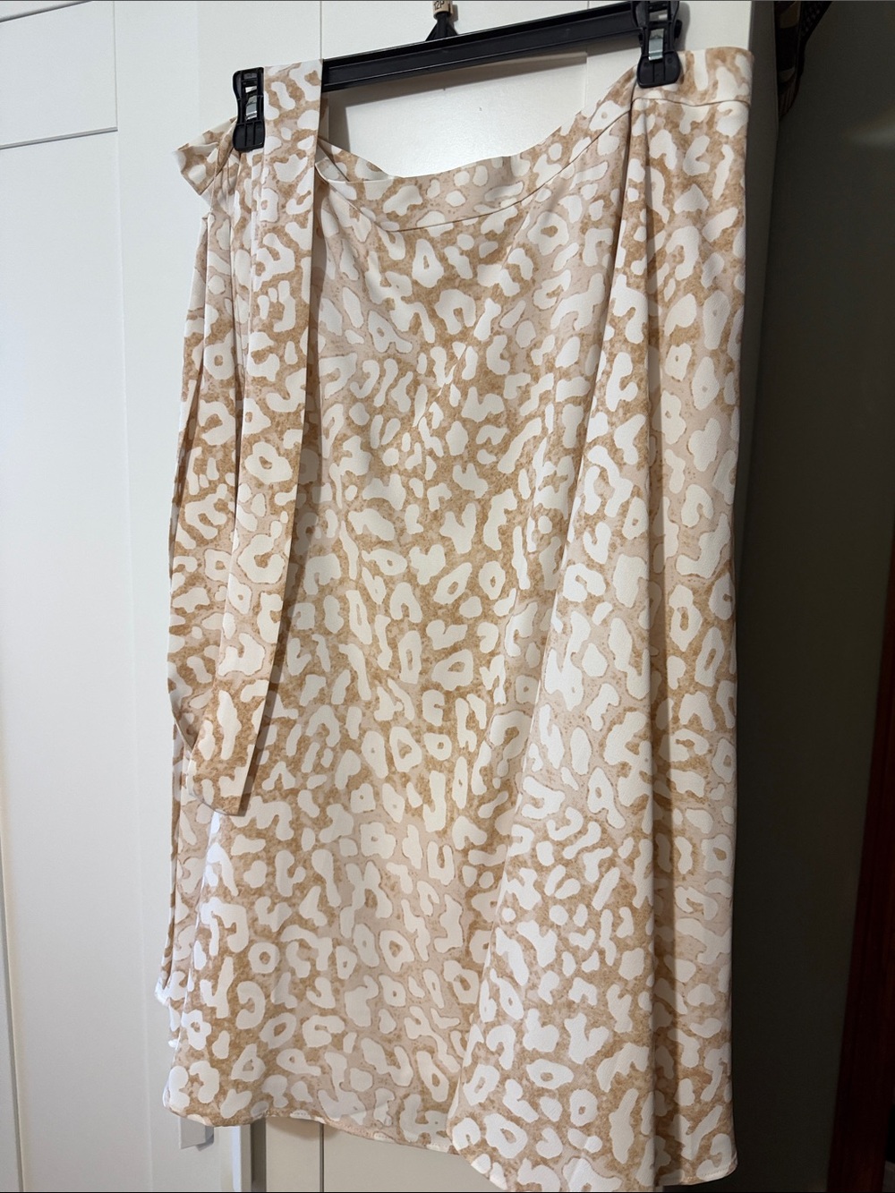Ann Taylor Neutral Animal Print Midi Skirt